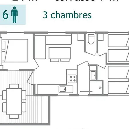 Mobil-home Confortable Avec Terrasse Pour 6 Personnes - Api-1-52-523 Chaille-Les-Marais